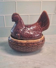 Vintage Hull Brown Drip Hen on a Nest Casserole  picture