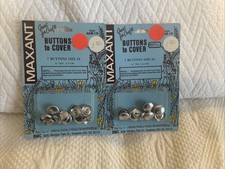 Vintage Maxant Size 24 (5/8”) Buttons To Cover  - 2 Packs Of 7 Silver picture