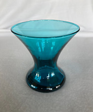 Morgantown Glass CARLEEN VASE in Peacock Blue, 4