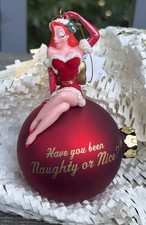 Vintage 2003 Disney Parks Jessica Rabbit Christmas Ornament Red Bauble Rare picture