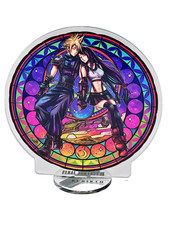 FF VII Rebirth Cloud Strife & Tifa Lockhart Stained Acrylic Stand Plate Figure picture
