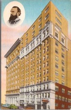 c1940s CLARKSBURG, West Virginia Postcard THE STONEWALL JACKSON HOTEL Linen picture