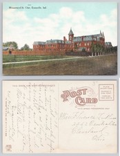1908 St. Clair Monastery Evansville Indiana Postcard Curt Teich picture