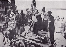 Red Cross Wagon Hauling Dead Soldiers WWII Dispatch Photo News Service   picture