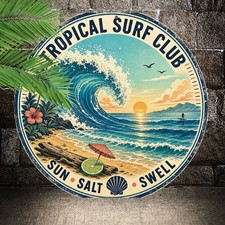 Tropical Island Brewing Vintage Style Tin Metal Signs Aluminum Decor 8x8 picture
