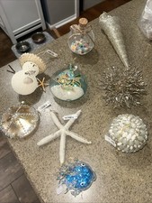 Lot of 9 PIER 1 Coastal Christmas  Ornament Beach Decor NWT picture