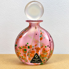 Isle of Wight Glass Perfume Scent Bottle Pink Multicolour Art Glass 10cm picture