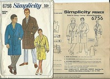 S 6756 sewing pattern 60's classy ROBE & BELT sew Shawl Collar size Medium 38-40 picture