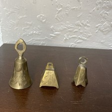 Brass Bells From India Vintage Set Of Three picture