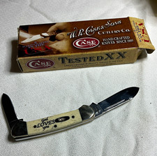 Case XX Tested XX 2-Blade SS Slipjoint Pen Pocketknife Bone 