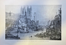 1885 Vintage Magazine Illustration England Westminster Hall On Lord Mayor's Day picture