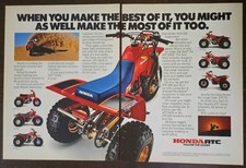 Print Ad 1983 Honda ATC 70-110-185S-200-200X-Big Red 3-wheel All-Terrain ATV picture