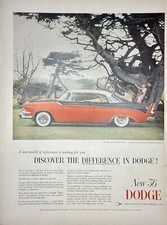 Vtg Print Ad 1956 Dodge Discover the Difference Retro Car Auto Garage Man Cave picture