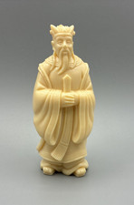 Vintage Chinese Ivorine Resin Confucius Scholar Statue Figurine 3.5