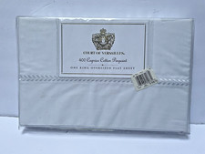 VTG Court of Versailles King Oversized Flat Sheet 400 thread White New Luxury picture
