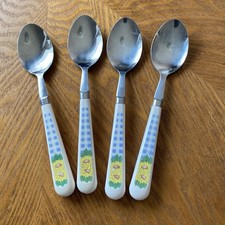 Corelle SUNSATIONS FLATWARE SET 4 Regent Sheffield Stainless SUNFLOWERS Spoons picture