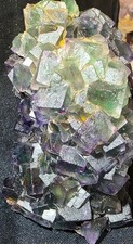 SELF STANDING GREEN PURPLE FLUORITE CUBES — OKORUSU MINE NAMIBIA — 529g picture