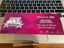 SUPERBOWL XL DETROIT 2/5/06 40th Anniversary MGM GRAND PRIVATE PARTY TICKET picture