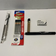 Pentel Lot Lead Refills 0.5mm Hybrid K100 Twist Erase & Clic Eraser Vtg Japan picture