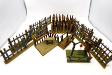 Vintage German Putz Farm Fence 18pc Twig Wood Village Scenery Germany large lot picture
