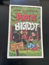 “Popeye Meets Bigfoot” Quaker Oatmeal Mini Comic, 1989, New; XF picture