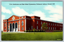 c1940s Civic Auditorium High School Gymnasium Richmond Indiana Postcard picture