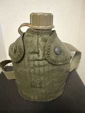 Vintage 1969 Military U.S. Army Plastic Canteen W/ Insulated Sleeve and belt picture