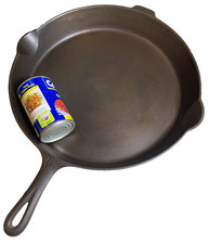 MASSIVE HUGE EXTRA LARGE Cast Iron Fry Pan Skillet #14 15.25