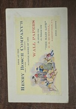 1901 Henry Bosch Co Wallpaper Sample Book Advertising Trade Card Sabinsville PA picture