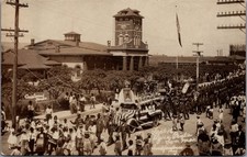 1920 Agua Prieta Mexico Independence Day Parade RPPC Customs House picture