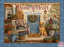 Home And Heart Calendar 2027 Monthly Wall Folk Art USA Made in America picture