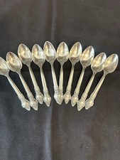 Vintage melchior silver-plated teaspoons, Soviet flatware set 10 pcs picture