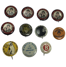 Vtg Music Radio Pinback Button Lot Celluloid Tin MGM Minevitch RCA Swor Sign picture