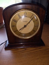 Vintage Antique 1930s Hammond Electric Clock Wooden Case Works Art Deco picture