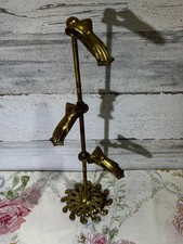 Antique Brass Hand Clip Jewelry Stand Victorian Glove Letter Display Holder picture