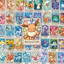 45 PCS Pokemon Tarot Card Stickers Cute Kawaii Vinyl Anime Stickers- Us Seller picture