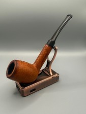 Vtg. Hilson Leather Covered Briar Pipe Belgium Shape 95/S Original Saddle Stem picture