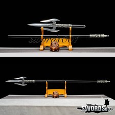 189cm Martial Arts Durable Combat Trident Spear High-perf Manganese Steel Blade picture