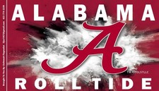 ALABAMA 163-D Splash Crimson Football Tide Two Sided Mirror Back 3x5 Flag picture