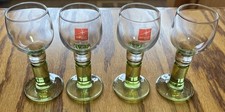 Bormioli Rocco Neon Green Stemmed Limoncello Shot Cordial Liquor Glasses Set 4 picture