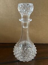 Stunning VTG 24% Lead Crystal Diamond Pattern Decanter 10.5” Tall X 5” Wide picture