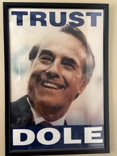 Bob Dole 1996 Trust Presidential Campaign Poster. Very Rare Mint Condition picture