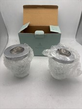 PartyLite P8488 Versatility Votive set Clear Glass Silver Tea LITE Holders picture