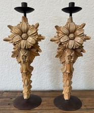 Pair of 1999 Hayes Parker Pillar Statue Candle Holders 16.5