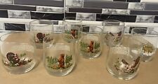 Set of Eight Vintage Libbey Wild Animal Glasses. Describes The Animals On Back. picture