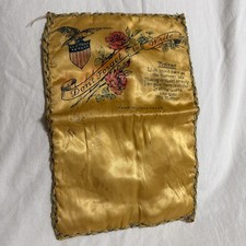 Vtg WWII Camp Wolters Texas Military Sweetheart Handkerchief Case Mother Satin picture