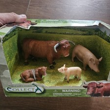 CollectA farm animals new in box (shopworn). Bull, pig, calf, piglet picture