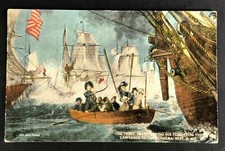 Postcard VTG Antique 1913 John Phelps Perry Transferring Flag Lawence Niagara  picture
