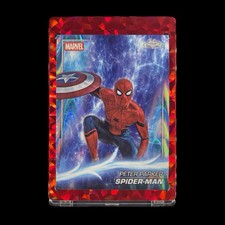 SPIDER-MAN RARE LIGHT BLUE RAYWAVE REFRACTOR CARD 2025 Topps Chrome - Marvel picture