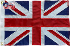 Homissor British Flag 12X18 Union Jack England Boat Flags Embroidered Sewn Strip picture